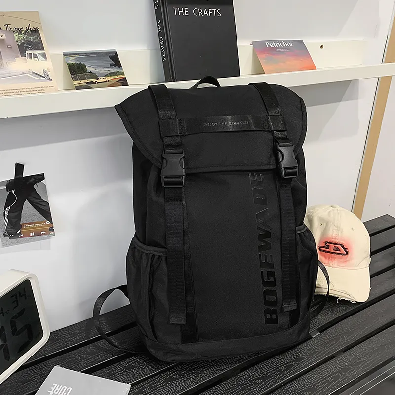Yalu Nylon Backpack Unisex Light Grey/black/khaki-6