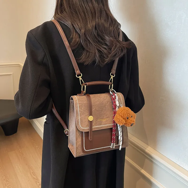 Yalu PU Backpack Regular Women's Yellow Brown/Ecru/Black/Coffee/Blue/Pink-18