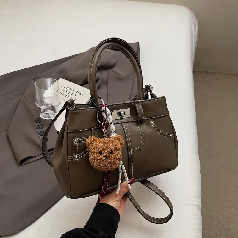 Yalu PU Minimalist Style Handbag Regular Women's Caramel Brown/Coffee/Black/Khaki-11