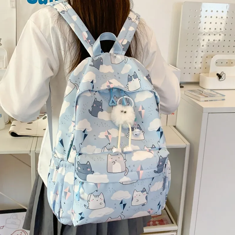 Yalu Nylon Fabric Backpack Regular Unisex Multicolor-18