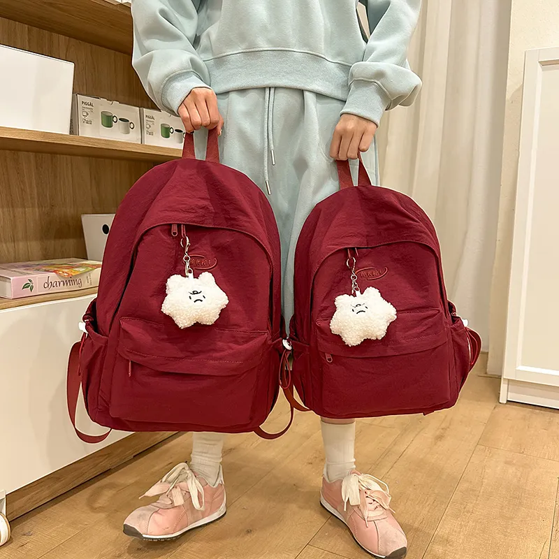 Yalu Nylon Backpack Regular Unisex Pink/Blue/Red/Yellow/Black-8