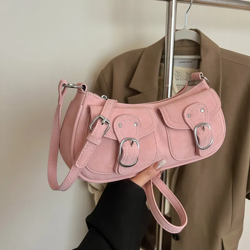 Yalu PU Shoulder Bag Women's Brown/Black/Pink/White/Khaki-10