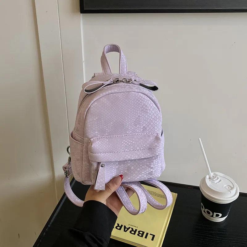 Yalu PU Backpack Regular Women's Black/Silver/Purple/White-16