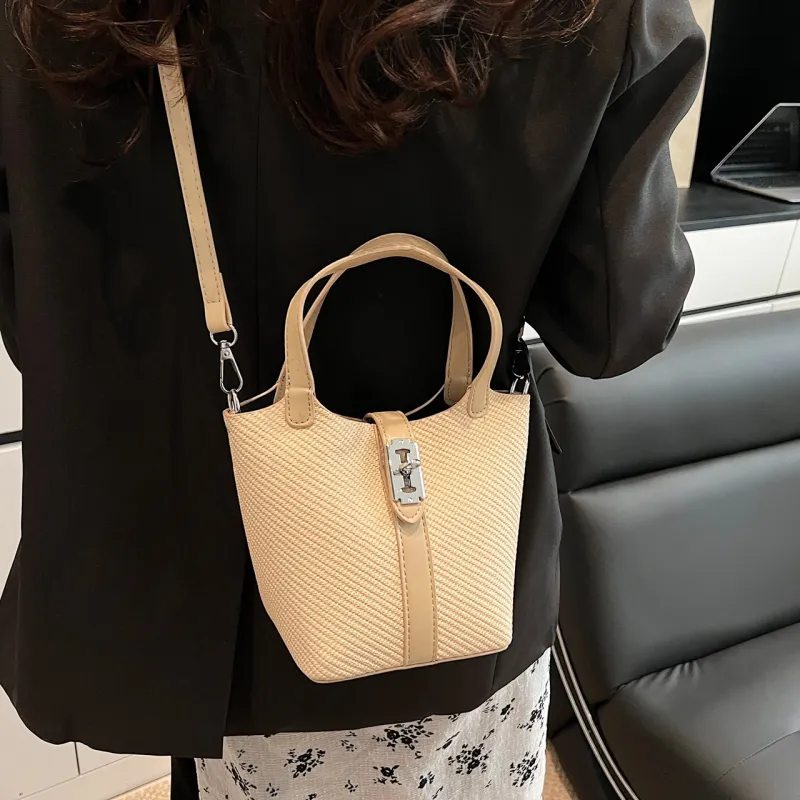 Yalu PU Bucket Bag, Shoulder Bag, Crossbody Bag, Handbag Regular Women's Black/Brown/Khaki/White-20