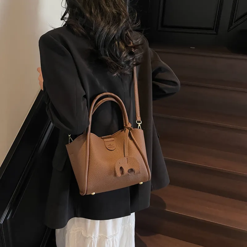 Yalu PU Handbag Women's Black/Ecru/Coffee/Brown/Khaki-26