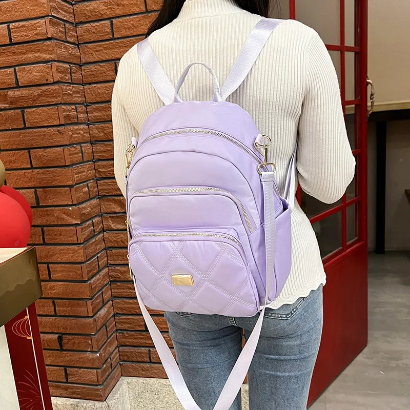Yalu Oxford Backpack Regular Women's Silver/Black/Pink/Violet/Apricot-21