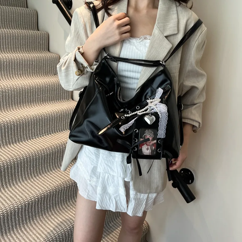 Yalu PU Backpack Regular Women's White/Blue/Black/Pink-23