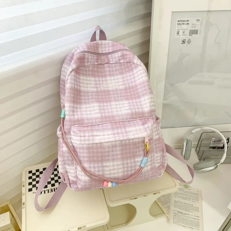 Yalu Corduroy Backpack Women's Pink/Black/Blue/Green-2