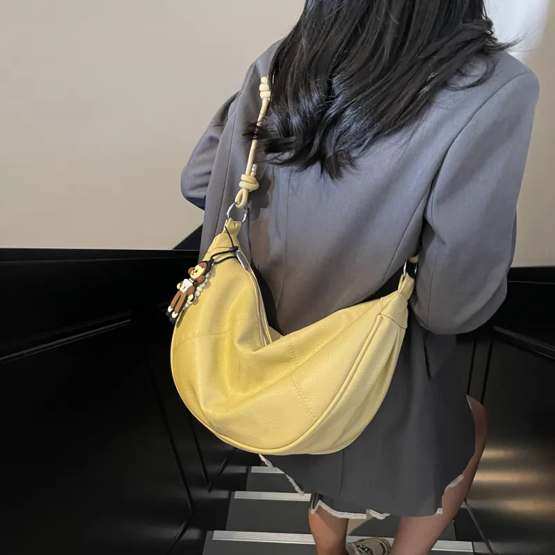Yalu PU Portable Crossbody Bag, Shoulder Bag Regular Women's Black/Ecru/Yellow/Pink/Blue-14