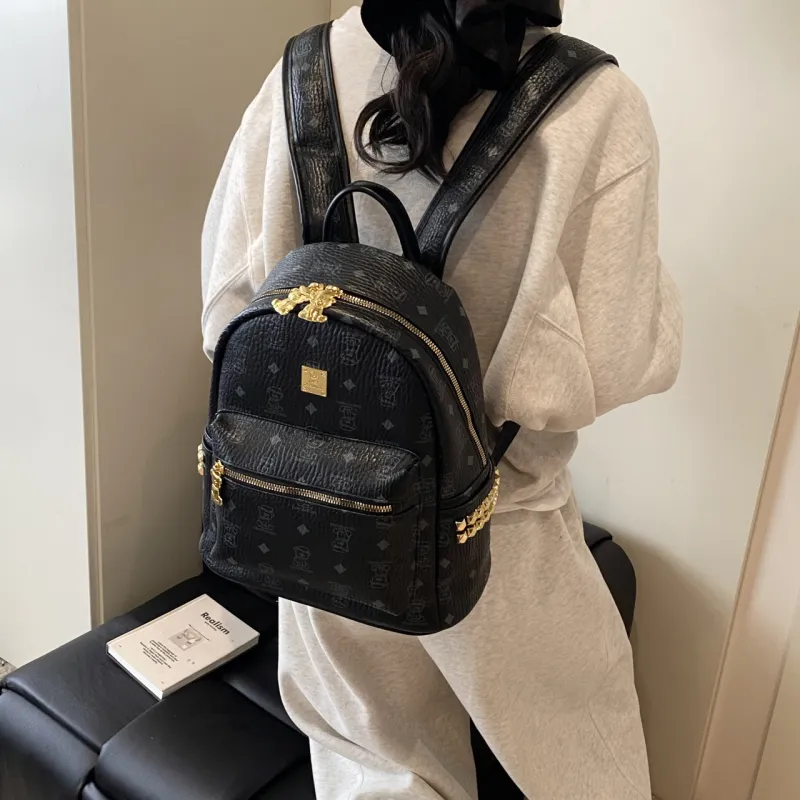 Yalu PU Backpack Tubas Women's Black/White/Brown/Pink-2