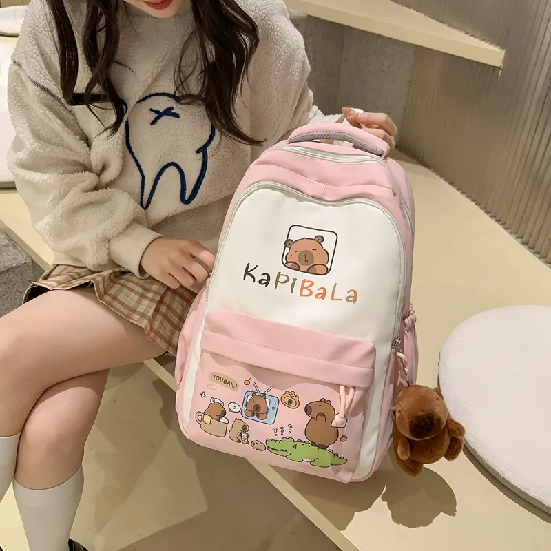 Yalu Nylon Backpack Regular Women's Black/Pink/Purple/Green/Red-5