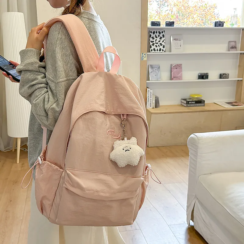 Yalu Nylon Backpack Regular Unisex Pink/Blue/Red/Yellow/Black-15