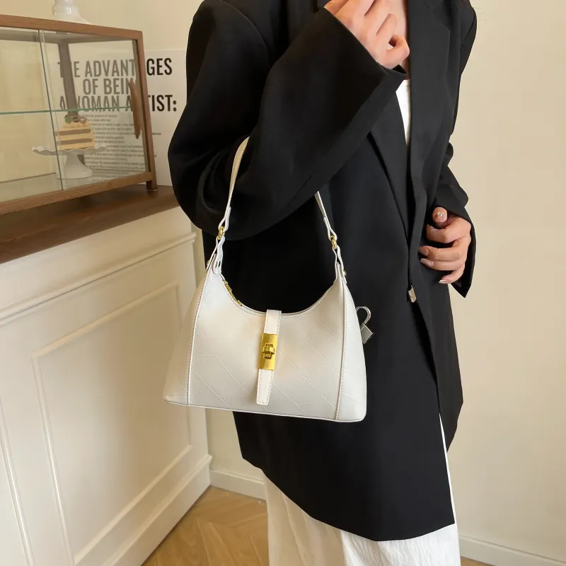 Yalu PU One Shoulder Handbag Crossbody Bag Regular Women's White/Pink/Green/Khaki/Black/Dark Khaki-3