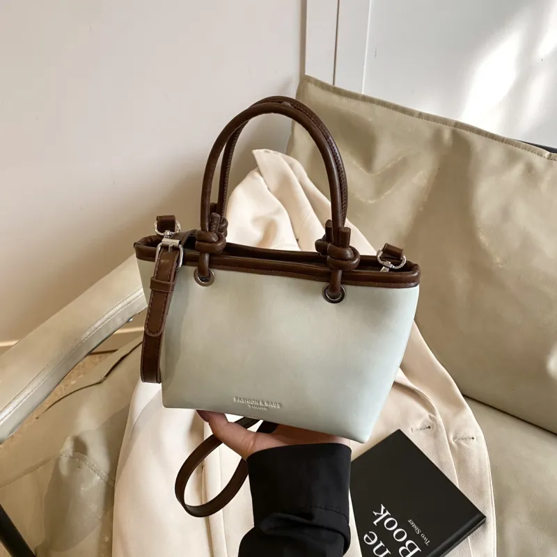 Yalu PU One Shoulder Handbag Regular Women's Pink/Black/Ecru/Light Green-21