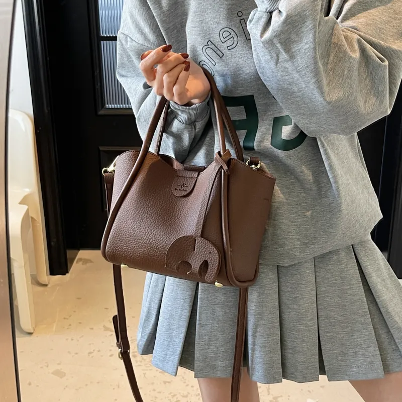 Yalu PU Handbag Women's Black/Ecru/Coffee/Brown/Khaki-18