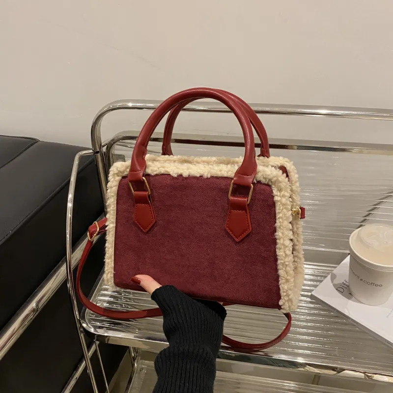 Yalu Velour Handbags Shoulder Bag Crossbody Bag Regular Women's Coffee/Brown/Black/Red-20