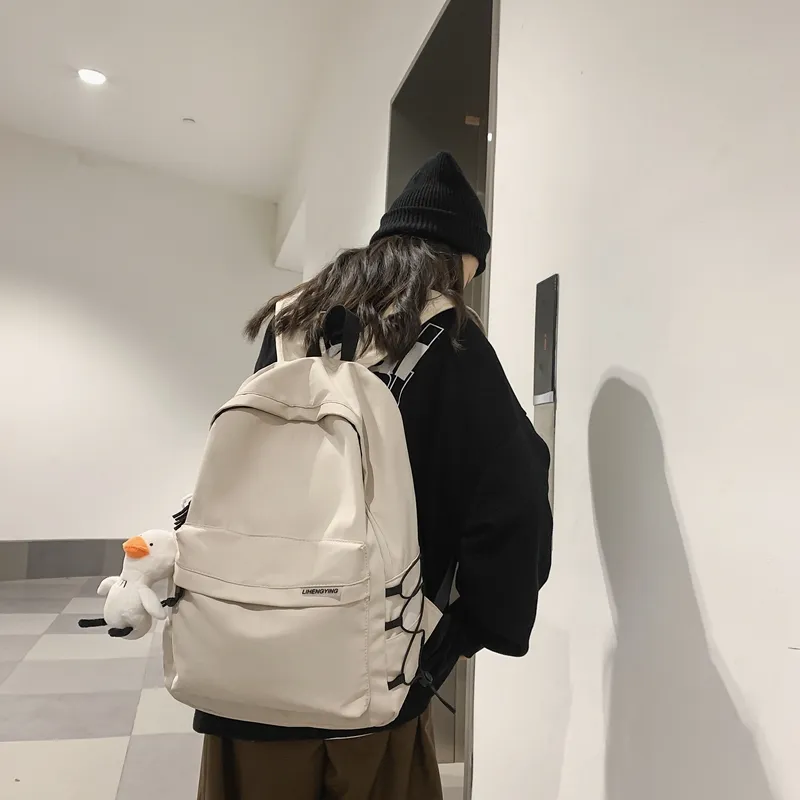 Yalu Nylon Backpack Regular Unisex White/Black-10