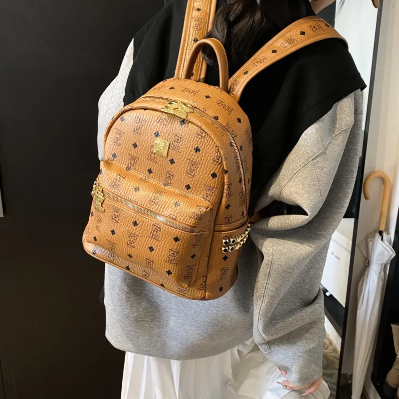 Yalu PU Backpack Tubas Women's Black/White/Brown/Pink-16