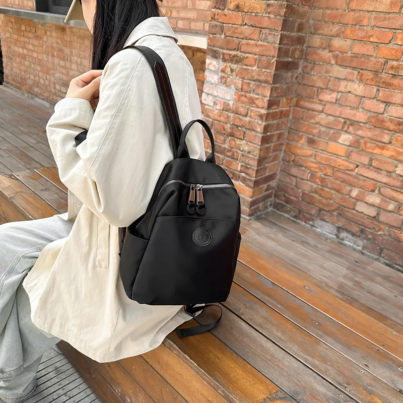 Yalu Nylon Backpack Regular Women's Gray/Black/Coffee-5