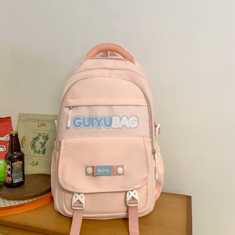 Yalu Nylon Backpack Women's White/Black/Pink/Purple/Yellow/Blue-19