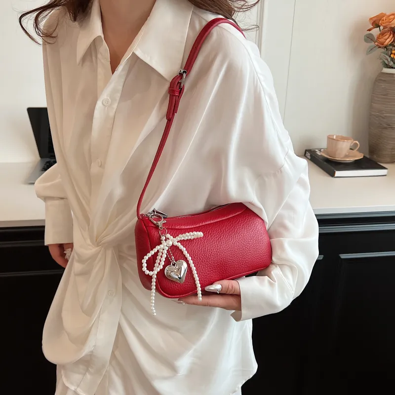 Yalu PU Crossbody Bag, Shoulder Bag Regular Women's Silver/Black/Red/Ecru-22