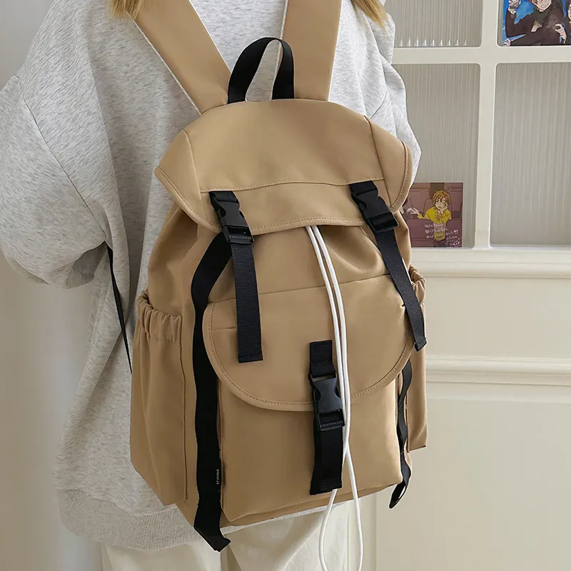 Yalu Nylon Backpack Regular Unisex Green/Khaki/Gray/Black-10