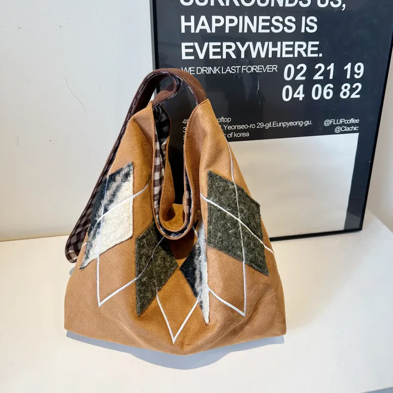 Yalu Suede Shoulder Bag Crossbody Bag Regular Women's Brown/Coffee-2