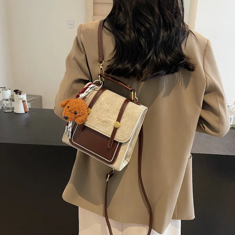 Yalu PU Backpack Regular Women's Yellow Brown/Ecru/Black/Coffee/Blue/Pink-10