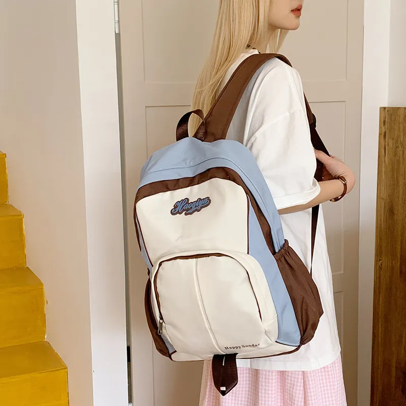 Yalu Nylon Fabric Backpack Unisex Multicolor-5