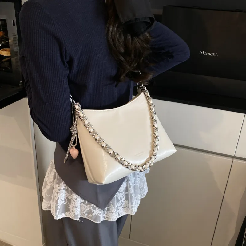 Yalu PU Portable Crossbody Bag, Shoulder Bag Regular Women's White/Silver/Black/Pink-4