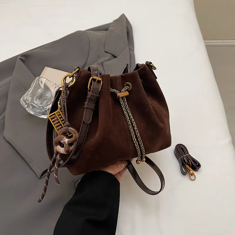 Yalu PU Suede Material Shoulder Bag Regular Women's Multicolor-6