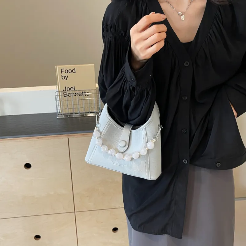 Yalu PU Shoulder Bag, Crossbody Bag, Handbag Women's Black/Ecru/Pink/Silver-23