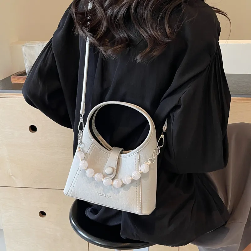 Yalu PU Shoulder Bag, Crossbody Bag, Handbag Women's Black/Ecru/Pink/Silver-27
