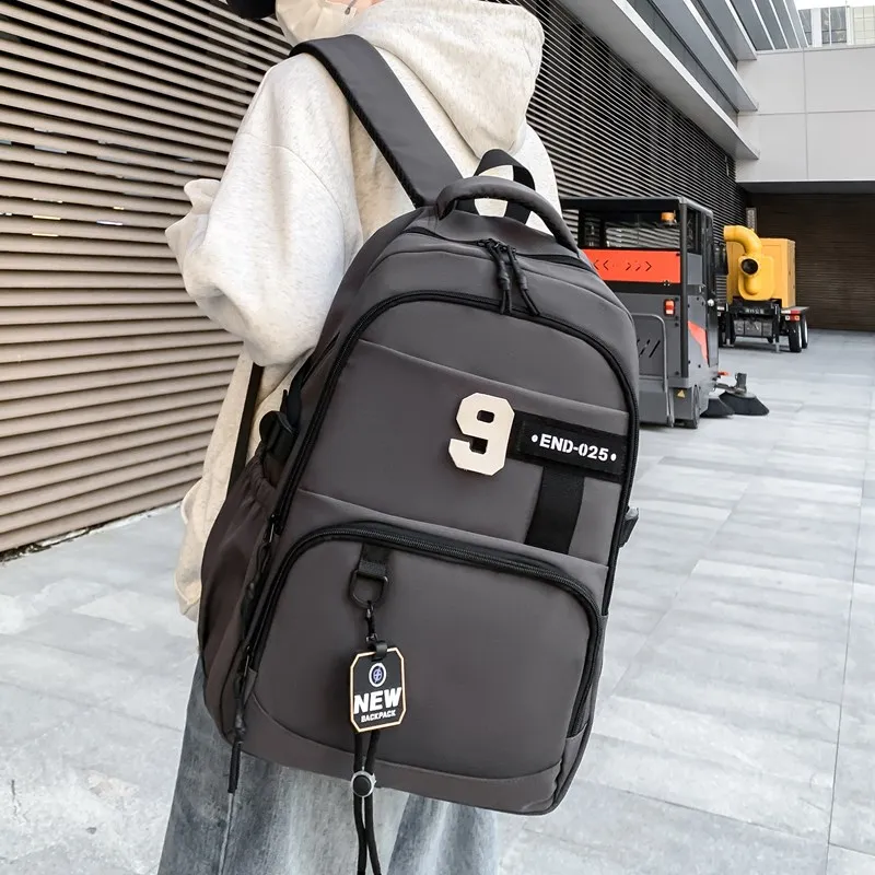 Yalu Oxford Backpack Regular Unisex Black/Dark Gray/Light Gray/Medium Gray-11