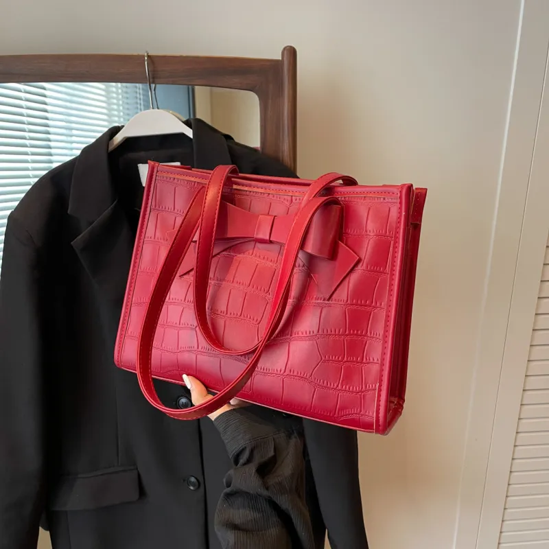 Yalu PU Shoulder Bag Regular Women's Red-14