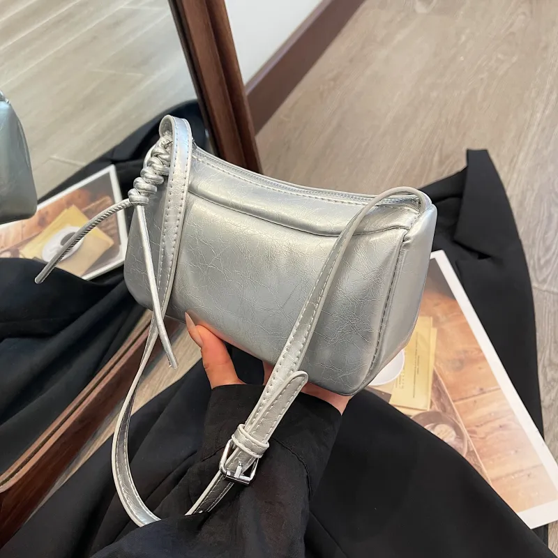 Yalu PU Shoulder Bag, Crossbody Bag Regular Women's Silver/Ecru/Black/Red-3