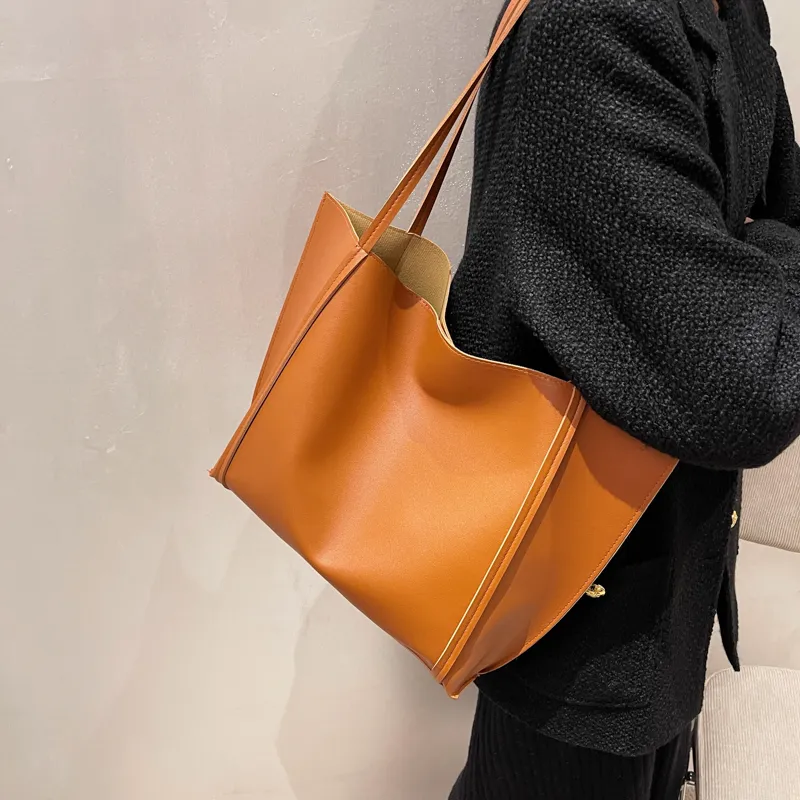 Yalu PU Material Handbag, Shoulder Bag Tubas Women's Black/Coffee/Brown/Ecru-17