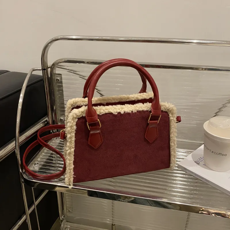 Yalu Velour Handbags Shoulder Bag Crossbody Bag Regular Women's Coffee/Brown/Black/Red-21