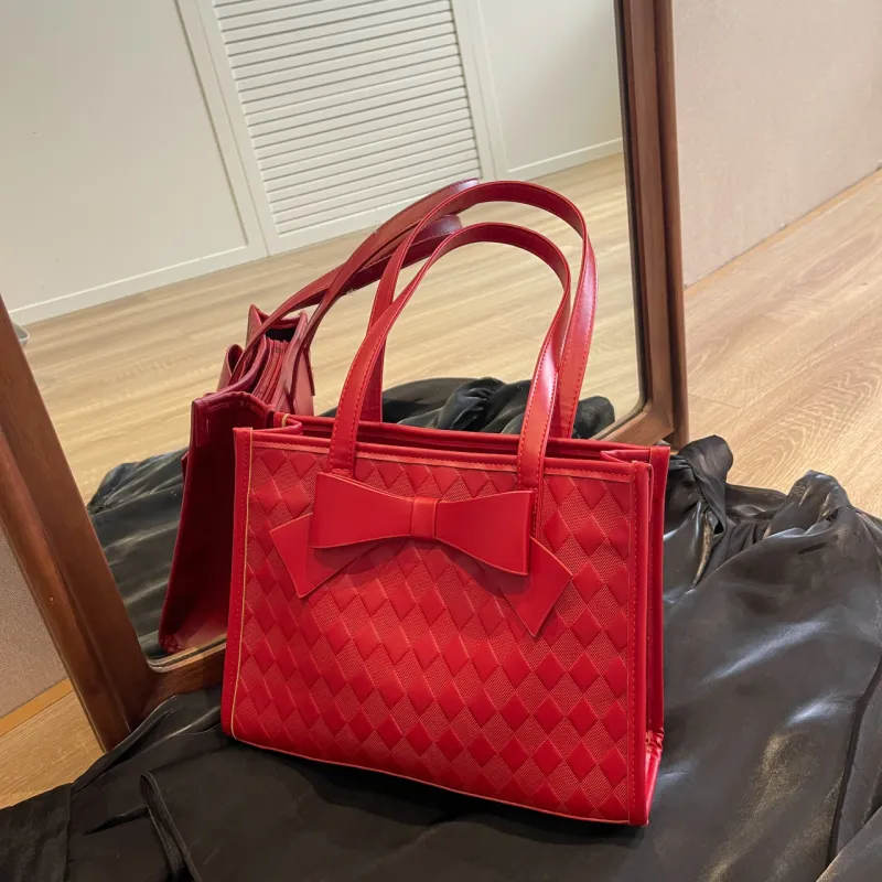 Yalu PU Shoulder Bag Regular Women's Red-11