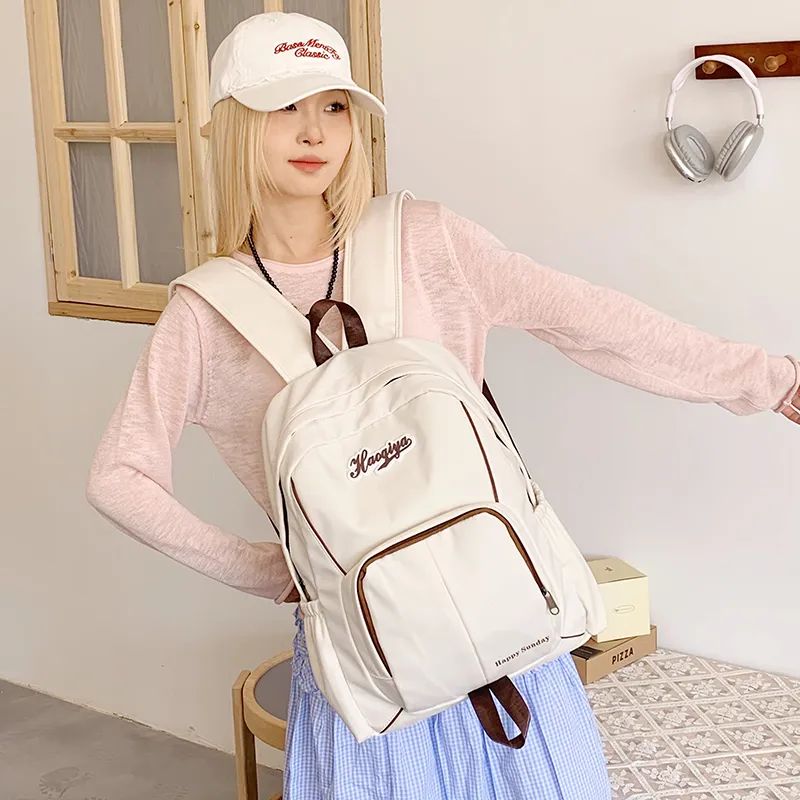 Yalu Nylon Fabric Backpack Unisex Multicolor-24