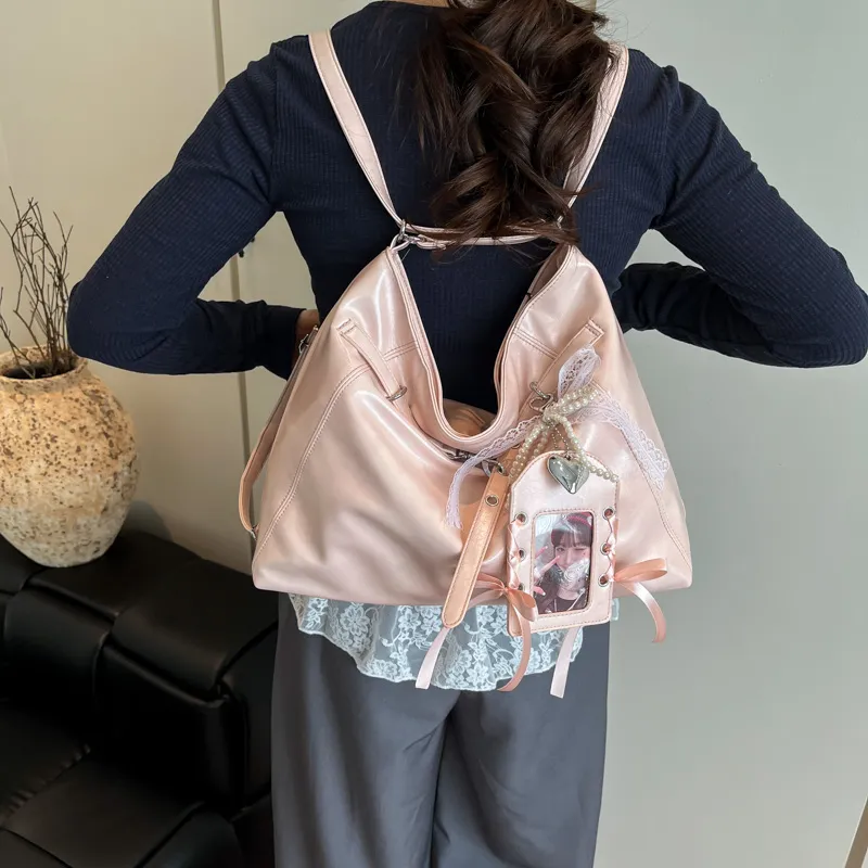 Yalu PU Backpack Regular Women's White/Blue/Black/Pink-28
