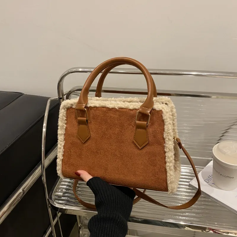 Yalu Velour Handbags Shoulder Bag Crossbody Bag Regular Women's Coffee/Brown/Black/Red-7