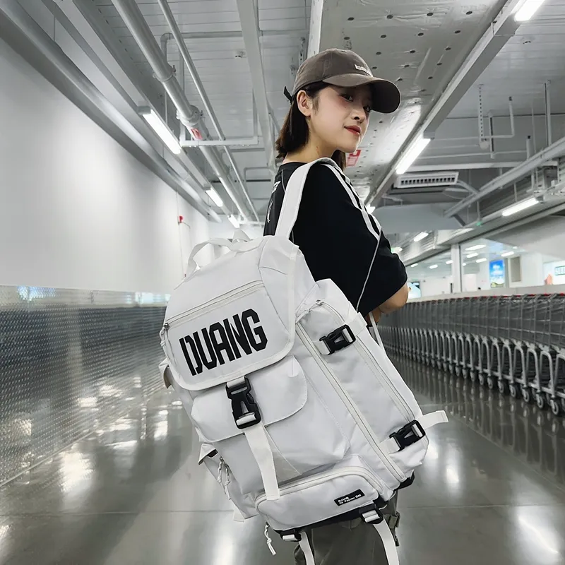 Yalu Oxford With Leather Film Backpack Unisex Multicolor-1