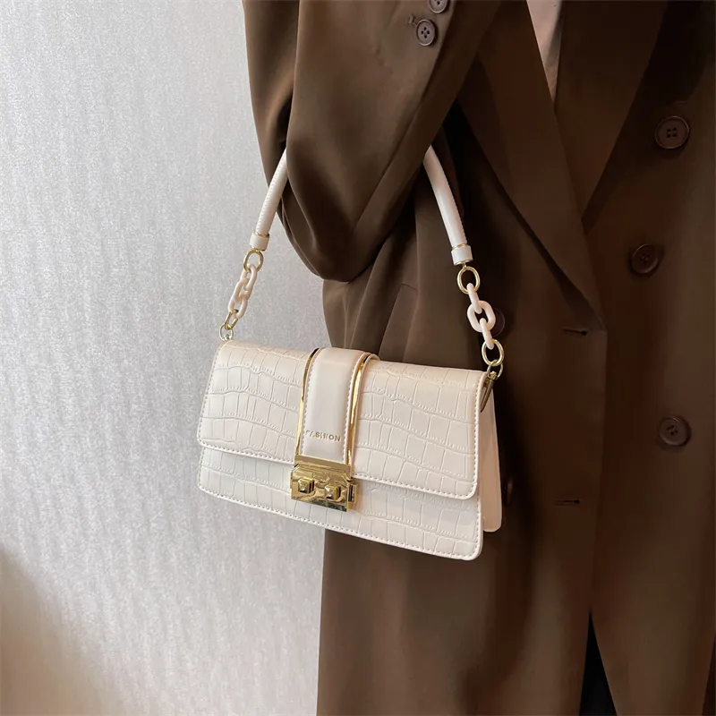 Yalu PU Handbag Regular Women's White/Black-1