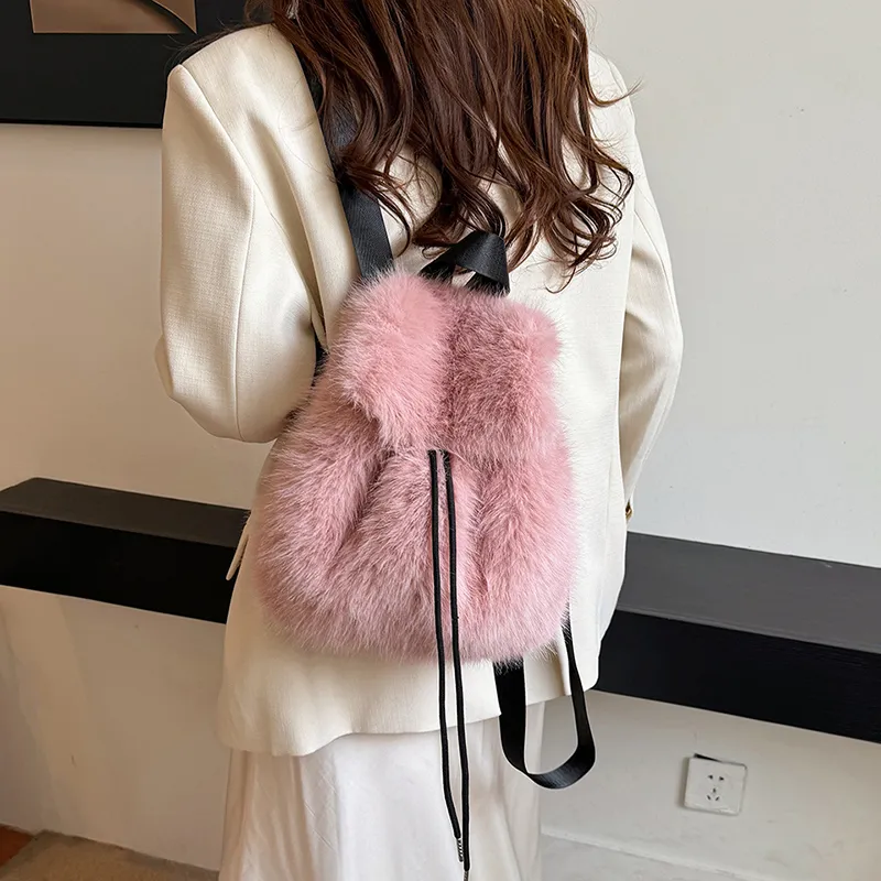 Yalu Plush Backpack Regular Women's Multicolor-23