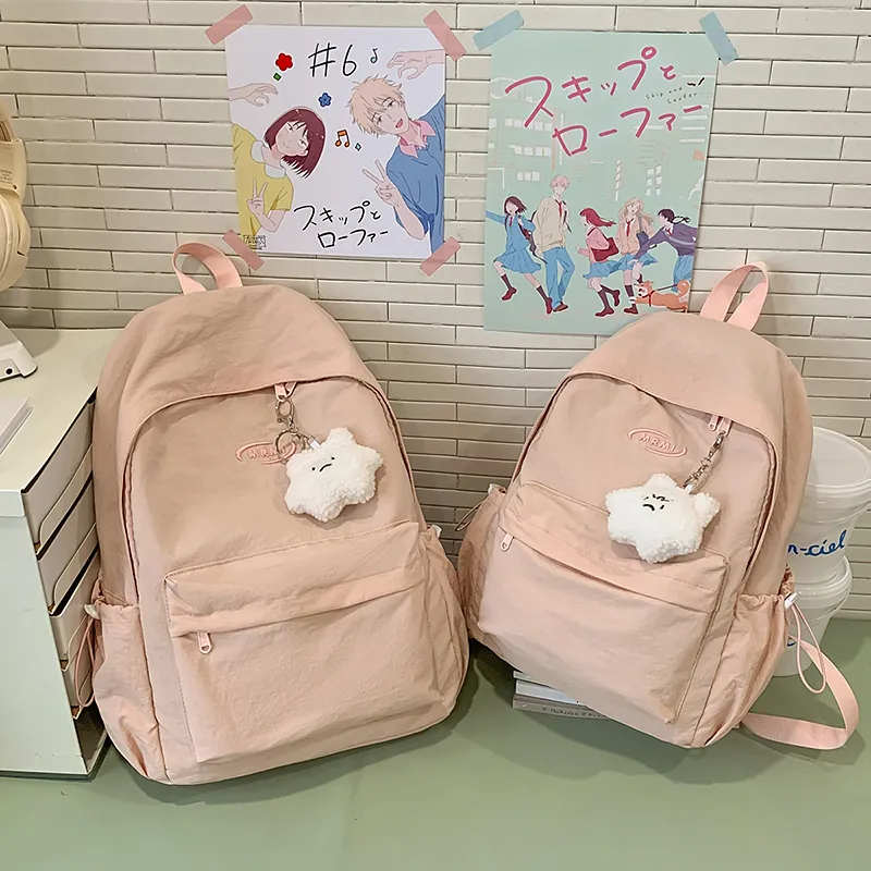 Yalu Nylon Backpack Regular Unisex Pink/Blue/Red/Yellow/Black-20