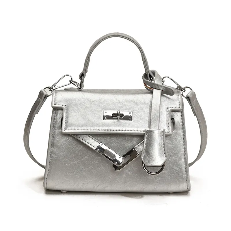 Yalu PU One Shoulder Handbag Women's Black/Ecru/Pink/Silver-19