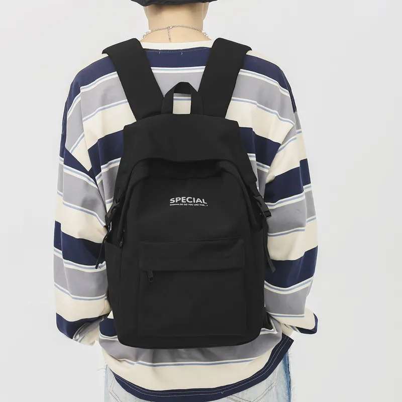 Yalu Nylon Backpack Unisex White/Black/Green/Blue-8