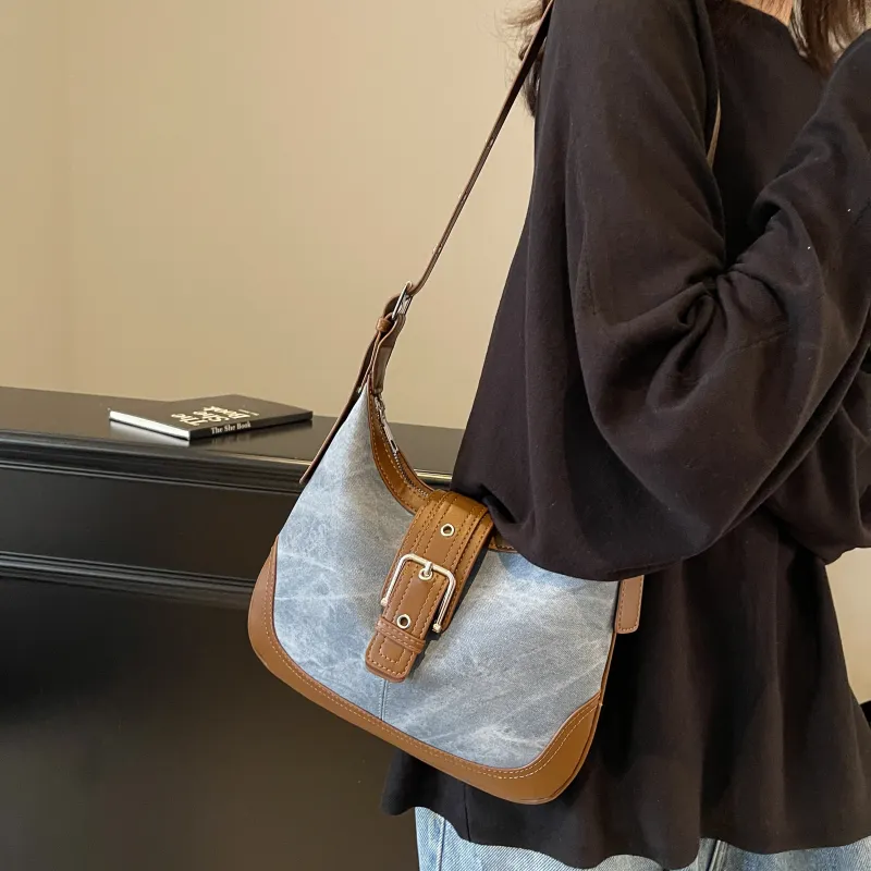 Yalu PU Crossbody Bag, Shoulder Bag Regular Women's Dark Tea/Ecru/Blue/Coffee-14
