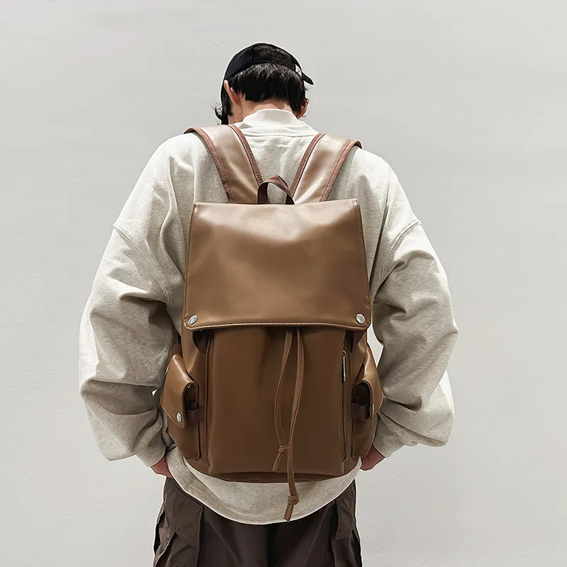 Yalu PU Backpack Unisex White/Gray/Black/Khaki-20